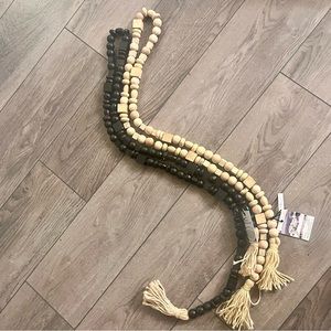 6ft Chunky Wood Bead & Jute Garland